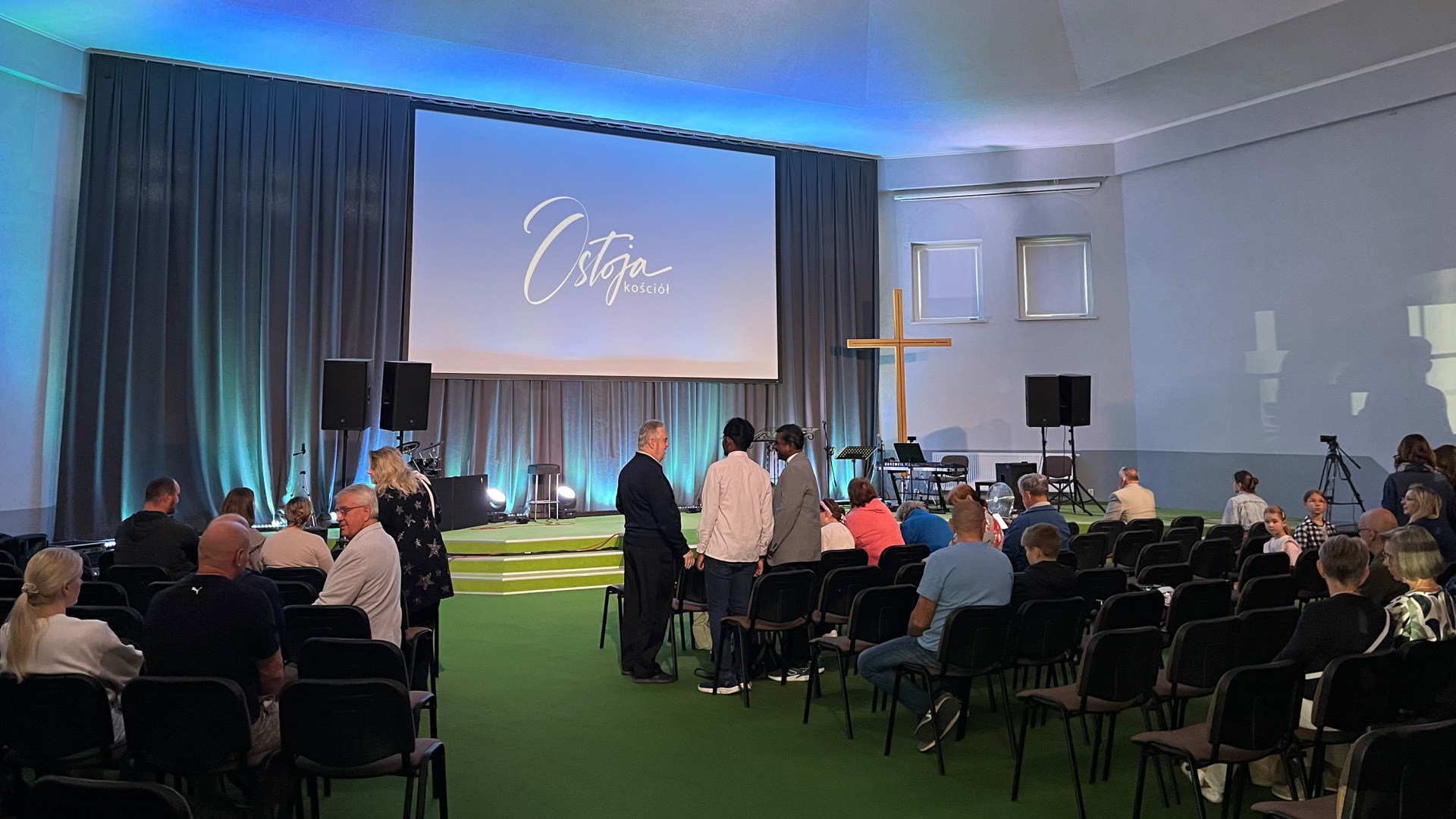 A Pentecostal congregation at Ostoja Church in Opole, Poland.